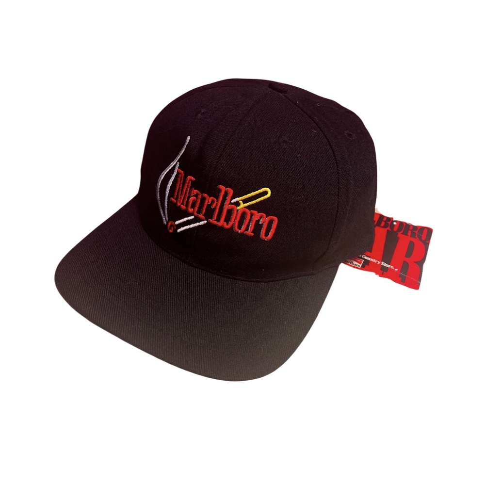 VINTAGE MARLBORO Gear Cigarette Logo 1994 Strap Back Hat